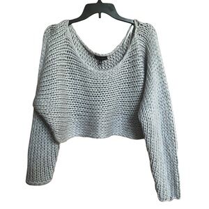 JLUXLABEL NWT Gray Chunky Knit Boxy Crop Sweater       Size: L